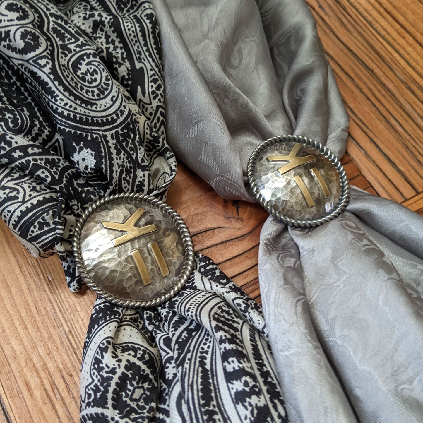 Custom Scarf Slide - June Turnaround - Seven J Silver - silversmith western colorado ranch jewelry cowboy cowgirl branding brand