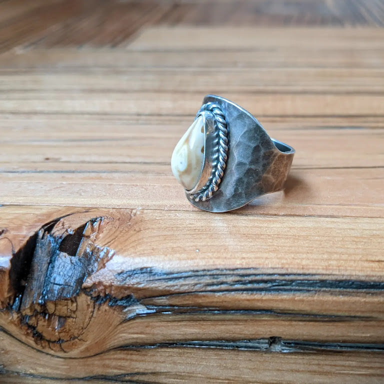 Elk Ivory Ring - Seven J Silver - silversmith western colorado ranch jewelry cowboy cowgirl