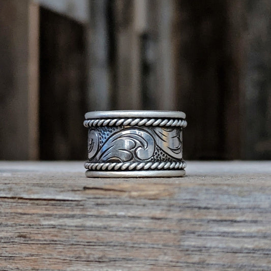 Double Border Engraved Ring