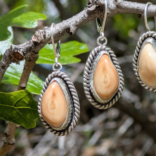 Custom ivory earrings for T+R