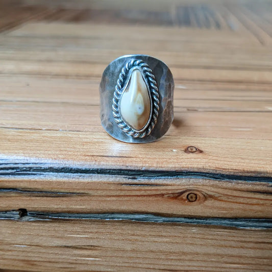 Elk Ivory Ring - Seven J Silver -  silversmith western colorado ranch jewelry cowboy cowgirl 